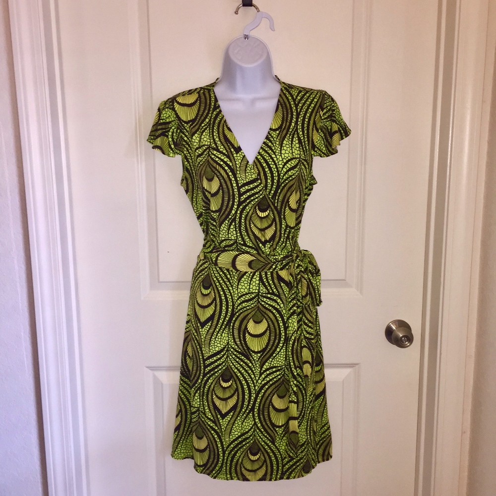 Gianni Bini Faux Wrap Print Dress